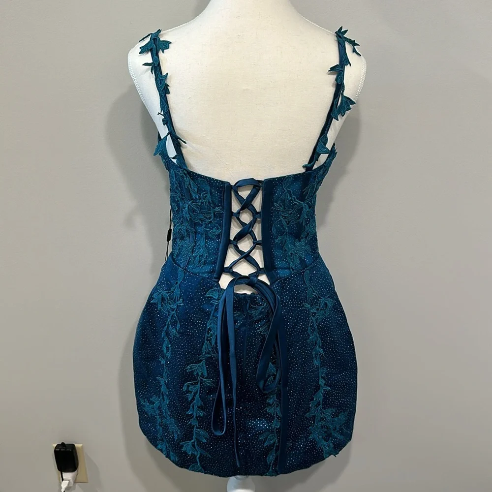 Homecoming, cocktail, prom, formal dress. Size 8, color peacock. NWT - Picture 2 of 2